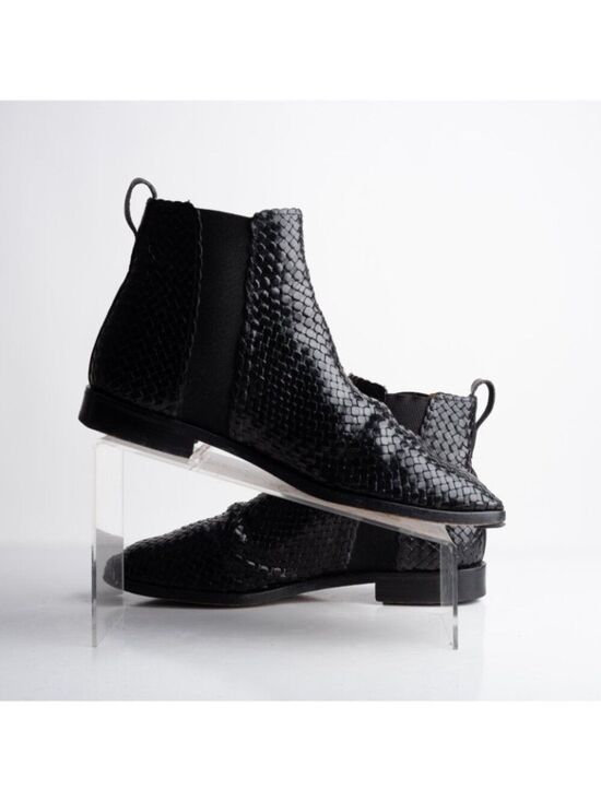 Charles Jourdan Vintage Ankle boots Mens Leather Woven Black Braided US 8 EU 42 main image 7
